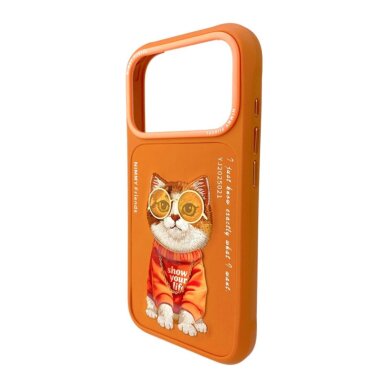 iPhone 17 PRO orange NIMMY Cat with Glasses nugarėlė 1