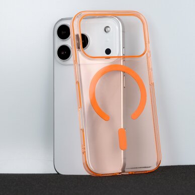 iPhone 17 PRO orange SLIM CLEAR MAG nugarėlė 3