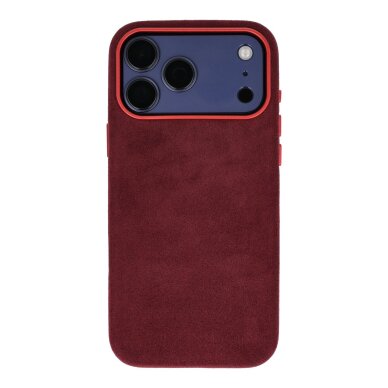 iPhone 17 PRO wine ALCANTARA MagSafe nugarėlė iPhone 17 PRO wine ALCANTARA MagSafe nugarėlė