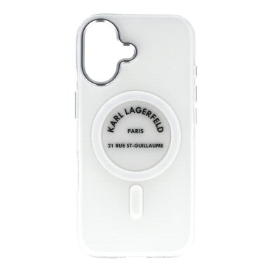 iPhone 17 transparent MagSafe IML Karl RSG Logo KARL LAGERFELD nugarėlė