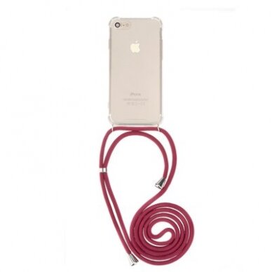 iPhone 5/5S/SE skaidri CORD nugarėlė su žalia virvute ant kaklo 1