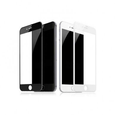 iPhone 6/6S 5D baltas pilnas apsauginis stiklas