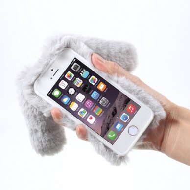 iPhone 6+/6S+ pilka nugarėlė Fluffy Rabbit 9