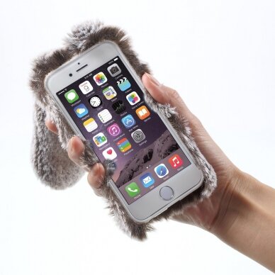 iPhone 6+/6S+ ruda nugarėlė Fluffy Rabbit 3