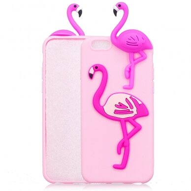 iPhone 6+/6s+ šviesiai rožinė nugarėlė Flamingo 4D