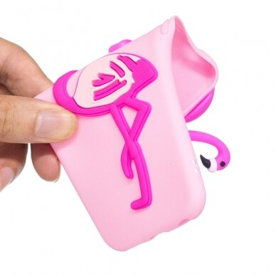 iPhone 6+/6s+ šviesiai rožinė nugarėlė Flamingo 4D 3