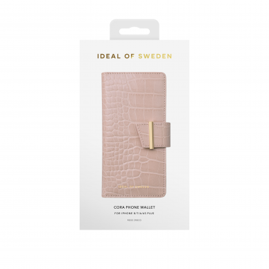 iPhone 6+/7+/8+ iDeal Of Sweden dėkla Wallet Rose Croco 2