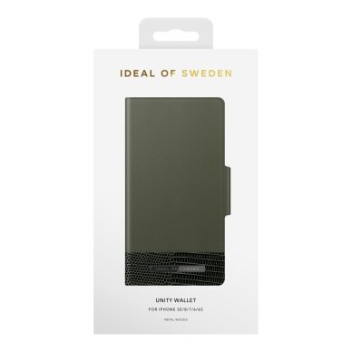 iPhone 6/7/8/SE 2020/SE 2022 iDeal Of Sweden dėklas Unity Wallet Metal Woods 3