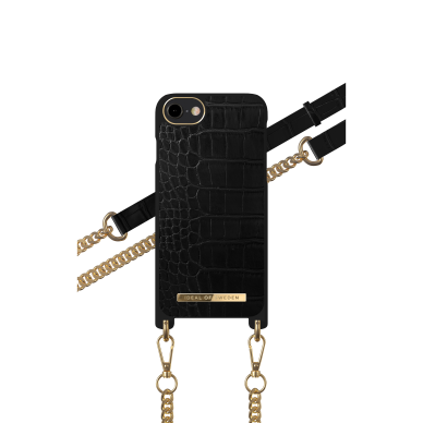 iPhone 6/7/8/SE 2020/SE 2022 iDeal Of Sweden nudarėlė su grandinėle Jet Black Croco 2