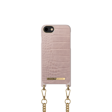 iPhone 6/7/8/SE 2020/SE 2022 iDeal Of Sweden nudarėlė su grandinėle Misty Rose Croco