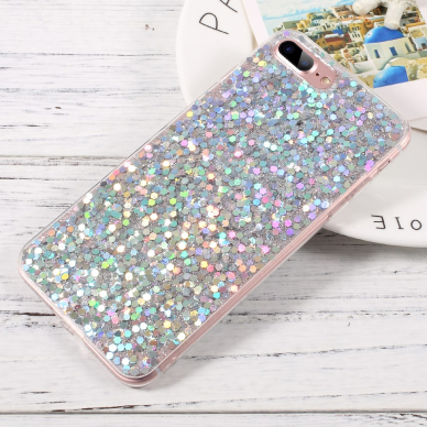 iPhone 7+ /8+ GLITTER TRC sidabro spalvos nugarėlė 1