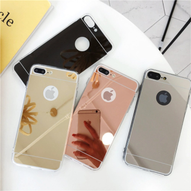 iPhone 7+/8+ aukso spalvos MIRROR nugarėlė 3