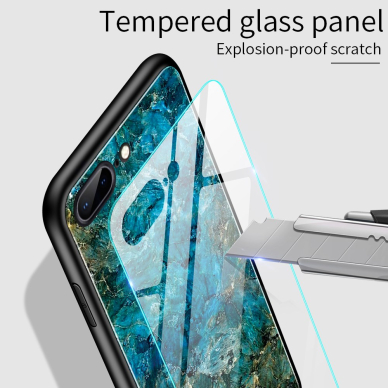 iPhone 7+/8+ marble glass nugarėlė Blue 1