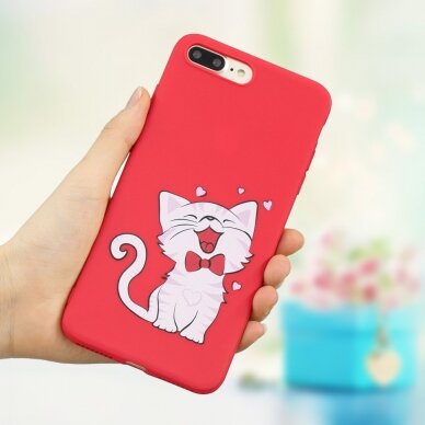 iPhone 7+/8+ raudona matinė tracy nugarėlė Cat