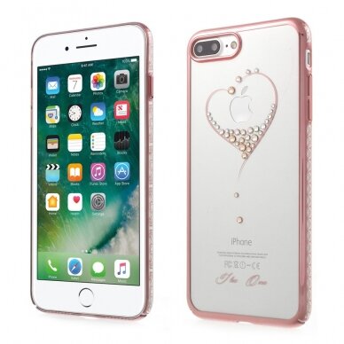 iPhone 7+/8+ rose Heart nugarėlė su Swarovski 3