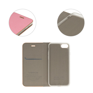 Iphone 7+/8+ šviesiai rožinis VENBOOK dėklas 3