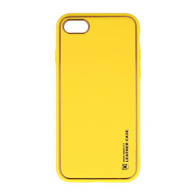 iPhone 7/8/SE 2020 geltona SULADA LEATHER nugarėlė