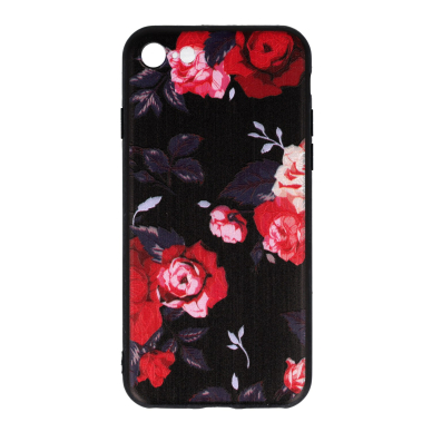 Iphone 7/8/SE 2020 juoda FLOWERS 3D nugarėlė