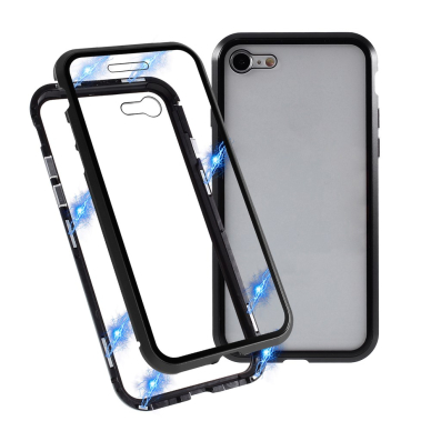 iPhone 7/8/SE 2020 juoda MAGNETIC 360 glass nugarėlė