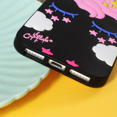 iPhone 7/8/SE 2020 juoda nugarėlė Cute Unicorn 3
