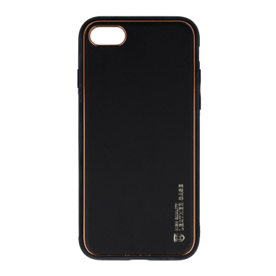 iPhone 7/8/SE 2020 juoda SULADA LEATHER nugarėlė