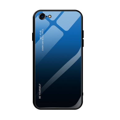 iPhone 7/8/SE 2020 mėlyna+juoda tracy GLASS nugarėlė 3