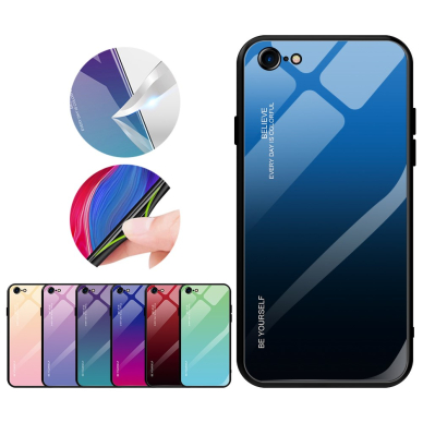 iPhone 7/8/SE 2020 mėlyna+juoda tracy GLASS nugarėlė 4