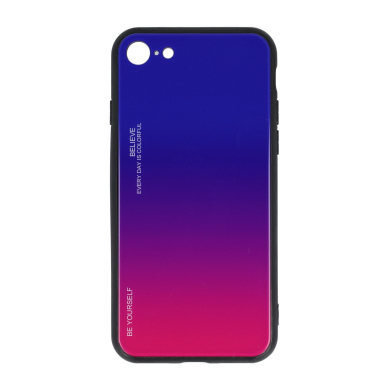 iPhone 7/8/SE 2020 mėlyna+rožinė tracy GLASS nugarėlė