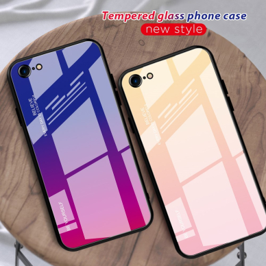 iPhone 7/8/SE 2020 rausva tracy GLASS nugarėlė 3