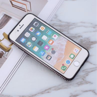 iPhone 7/8/SE 2020 tracy sidabro spalvos Glitter Ring nugarėlė 1