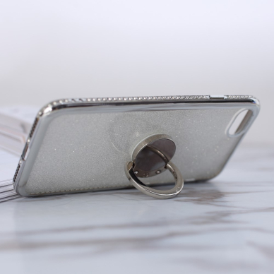 iPhone 7/8/SE 2020 tracy sidabro spalvos Glitter Ring nugarėlė 5