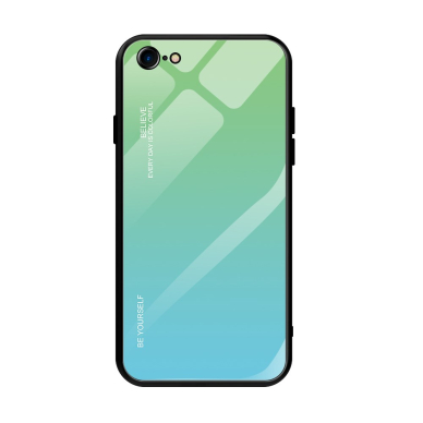 iPhone 7/8/SE 2020 žalia+melsva tracy GLASS nugarėlė 2