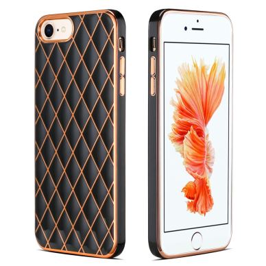 iPhone 7/8/SE 2020/SE 2022 juoda SULADA RHOMBUS nugarėlė