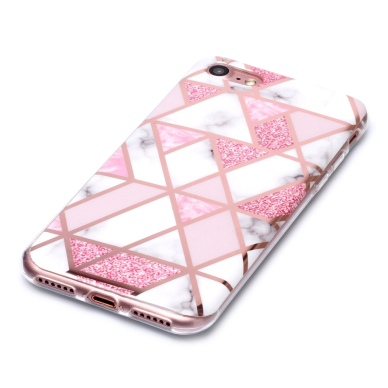 iPhone 7/8/SE 2020/SE 2022 Tracy nugarėlė Geometric marble white/pink 2
