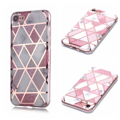 iPhone 7/8/SE 2020/SE 2022 Tracy nugarėlė Geometric marble white/pink