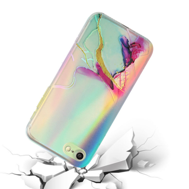 iPhone 7/8/SE 2020/SE 2022 Tracy nugarėlė LASER MARBLE Red/Yellow 2