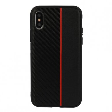 iPhone XR juoda+raudona MOTO CARBON nugarėlė 1