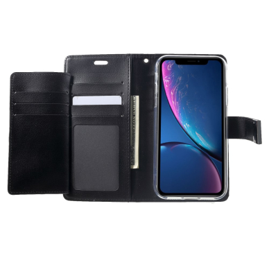 iPhone XR juodas MERCURY RICH DIARY dėklas 3