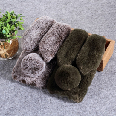 iPhone XR brown nugarėlė Fluffy Rabbit 3