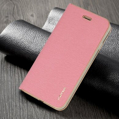 Iphone XR šviesiai rožinis VENBOOK dėklas 4