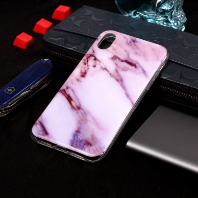 iPhone XR Tracy nugarėlė Purple Marble 3