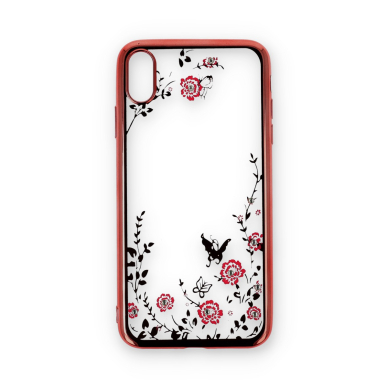 iPhone XS MAX rausva perfect FLOWERS nugarėlė 1