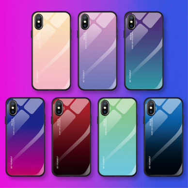 iPhone XS MAX rausva tracy GLASS nugarėlė 4