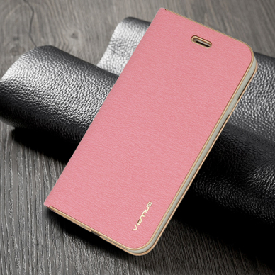 Iphone XS MAX šviesiai rožinis VENBOOK dėklas 3