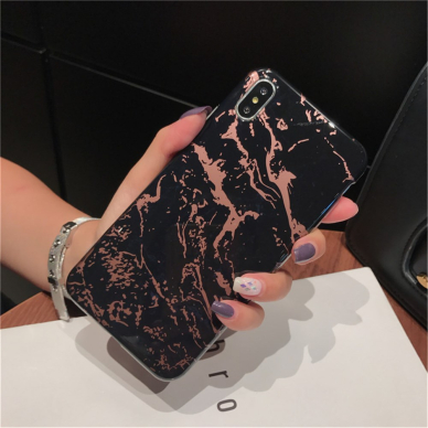 iPhone XS MAX Tracy Black&bronze Marble nugarėlė