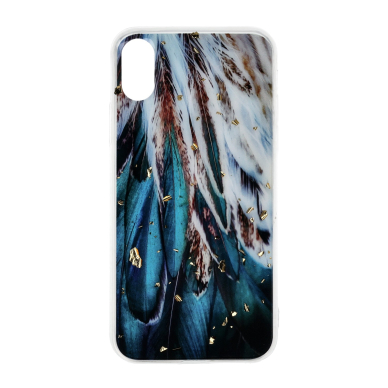 iPhone X/XS Gold Glam Feathers nugarėlė