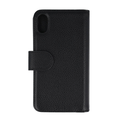iPhone X/XS juodas odinis MELKCO WALLET+ BOOK dėklas 3