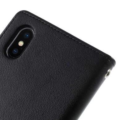 iPhone X/XS juodas MERCURY RICH DIARY dėklas 10