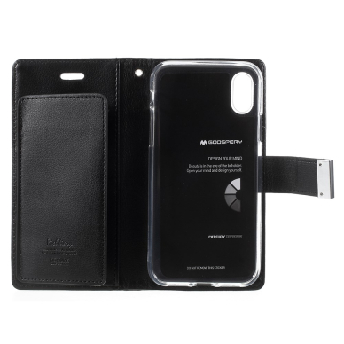 iPhone X/XS juodas MERCURY RICH DIARY dėklas 8