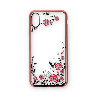 iPhone X/XS rausva perfect FLOWERS nugarėlė